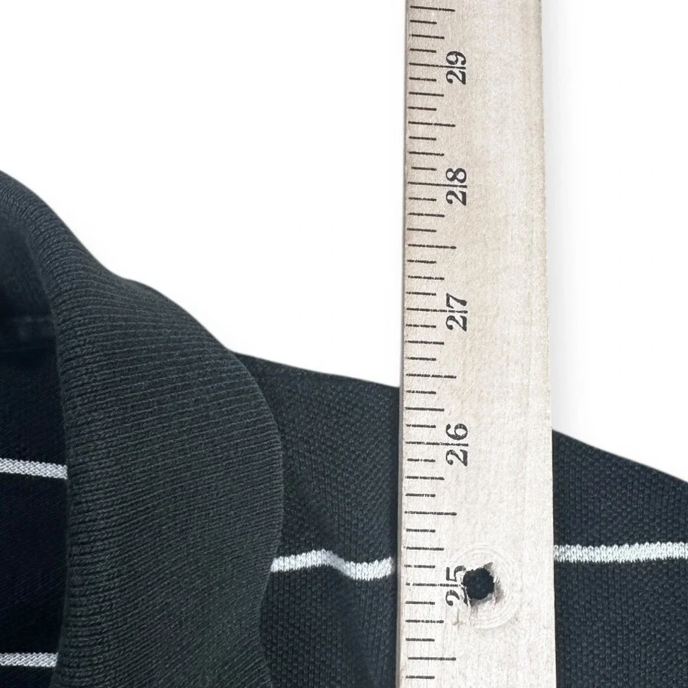 Polo‎ Ralph Lauren Mens Custom Fit Striped Polo Shirt Black White Large Cotton